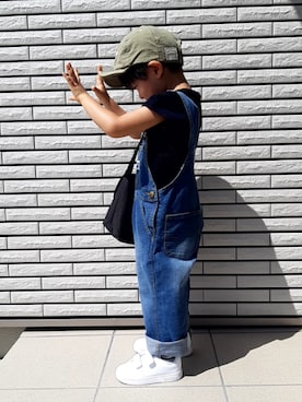 「アイテム（オールインワン・サロペット）」を使った、にゃごさん（キッズ・90cm）の秋コーディネート