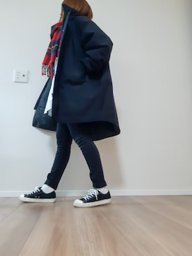 「SPINNS(スピンズ)のアイテム(ストール/ショール)」を使った、にゃごさん(レディース・158cm)の冬コーディネート