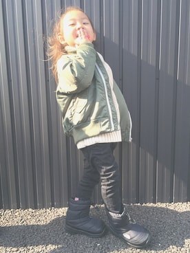 「Alpha Industries（アルファインダストリーズ）のアイテム」を使った、K❤︎smile.・☺︎さん（キッズ・100cm）の冬コーディネート