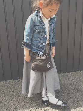 「フリルトップス」｜K❤︎smile.・☺︎さん（キッズ・110cm）の春コーディネート