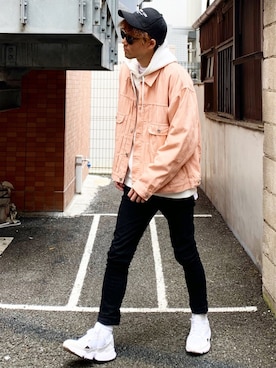 「アイテム（ブルゾン）」を使った、MOYA／YouTubeさん（メンズ・177cm・30代）の春コーディネート