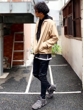 「アイテム（ブルゾン）」を使った、MOYA／YouTubeさん（メンズ・177cm・30代）の夏コーディネート