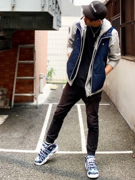 「VOGUISH（ヴォーギッシュ）のアイテム（ジャケット/アウター）」を使った、MOYA／YouTubeさん（メンズ・177cm）の秋コーディネート