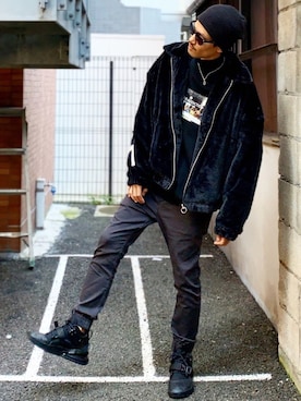「アイテム（ブルゾン）」を使った、MOYA／YouTubeさん（メンズ・177cm・30代）の秋コーディネート