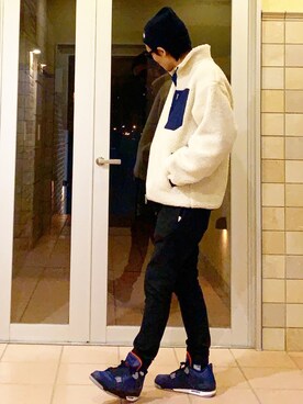 「アイテム（ブルゾン）」を使った、MOYA／YouTubeさん（メンズ・177cm・30代）の冬コーディネート