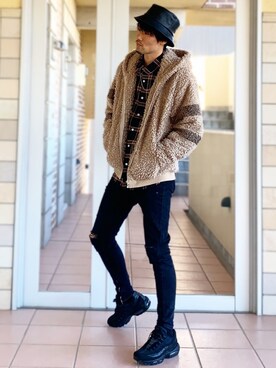 「アイテム（ブルゾン）」を使った、MOYA／YouTubeさん（メンズ・177cm・30代）の冬コーディネート