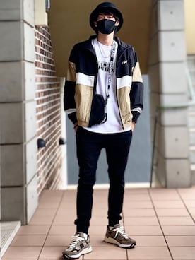 「KANGOL（カンゴール）のアイテム（ナイロンジャケット）」を使った、MOYA／YouTubeさん（メンズ・177cm）の秋コーディネート