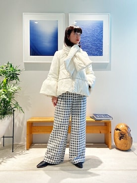 「白アウター」｜ESTNATIONさん（レディース・162cm）の冬コーディネート