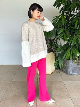 「COLUMN（コラム）のアイテム」を使った、ESTNATION WOMENSさん（レディース・162cm）の冬コーディネート