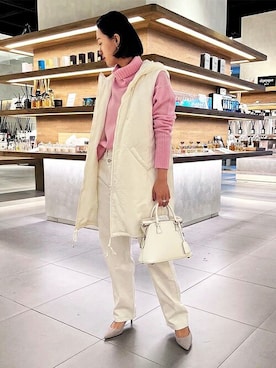 「COLUMN（コラム）のアイテム」を使った、ESTNATION WOMENSさん（レディース・163cm）の冬コーディネート