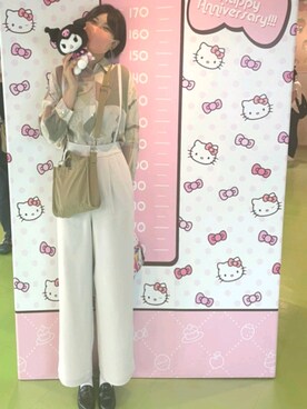 「LAKOLE（ラコレ）のアイテム（サロペット/オーバーオール）」を使った、葵凜さん（レディース・168cm）の夏コーディネート