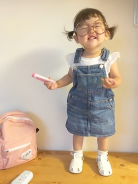 「PEEP ZOOMのアイテム（サンダル）」を使った、chinaさん（キッズ・70cm）の夏コーディネート