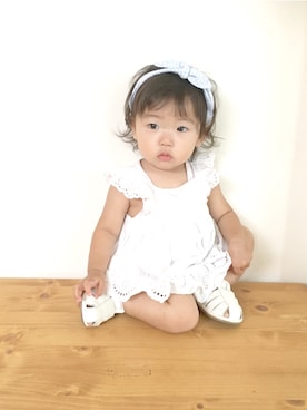 「PEEP ZOOMのアイテム（サンダル）」を使った、chinaさん（キッズ・70cm）の夏コーディネート