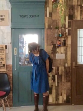 「Champion（チャンピオン）のアイテム（バックパック/リュック、ブラック系）」を使った、kumiaiさん（レディース・156cm）の夏コーディネート