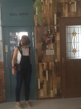 「LBC（エルビーシー）のアイテム（帽子）」を使った、kumiaiさん（レディース・156cm）の夏コーディネート