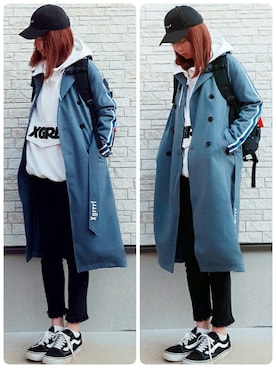 「アイテム（バックパック/リュック）」を使った、**ゆぅ**さん（レディース・164cm）の春コーディネート