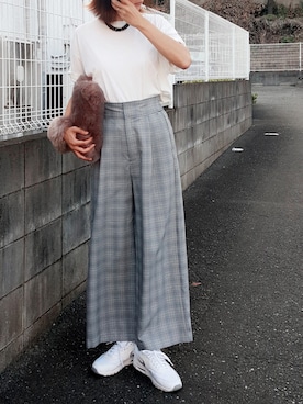 「MURUA（ムルーア）のアイテム（ネックレス）」を使った、**ゆぅ**さん（レディース・164cm）の秋コーディネート