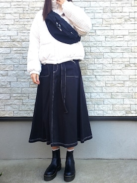 「ECRIRE（エクリール）のアイテム（その他アウター）」を使った、**ゆぅ**さん（レディース・164cm）の冬コーディネート