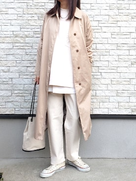 「LOWRYS FARM（ローリーズファーム）のアイテム（ステンカラーコート）」を使った、**ゆぅ**さん（レディース・164cm）の冬コーディネート
