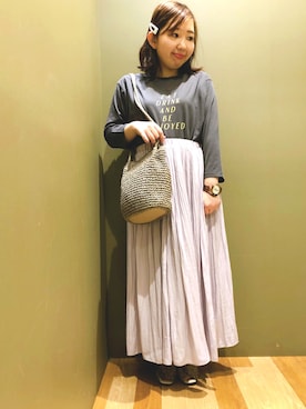 「AMERICAN HOLIC（アメリカンホリック）のアイテム（スカート）」を使った、Eriさん（レディース・148cm）の春コーディネート