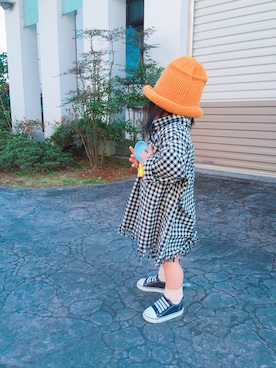 「Cute」｜「アイテム（ニットキャップ/ビーニー）」を使った、xuanxuan🐏さん（キッズ・80cm）の冬コーディネート