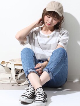 「ZIP FIVE（ジップファイブ）のアイテム」を使った、UMIさん（レディース・164cm）の夏コーディネート