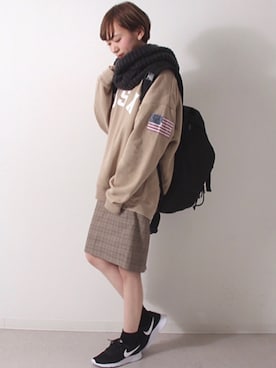 「ZIP FIVE（ジップファイブ）のアイテム」を使った、UMIさん（レディース・164cm）の秋コーディネート