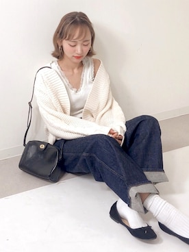 「Honeys（ハニーズ）のアイテム」を使った、UMIさん（レディース・165cm）の秋コーディネート