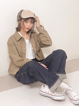 「ZIP FIVE（ジップファイブ）のアイテム」を使った、UMIさん（レディース・165cm）の秋コーディネート