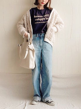 「CONVERSE（コンバース）のCONVERSE コンバース オール スター オックス / ALL STAR OX(BLACK) 32160321（スニーカー）」を使った、UMIさん（レディース・165cm・20代）の冬コーディネート