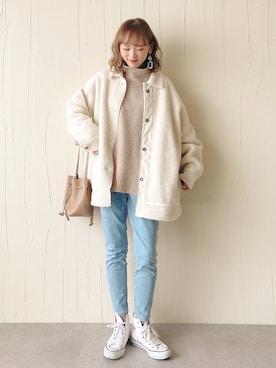 「Chillfar（チルファー）のアイテム（ジャケット/アウター）」を使った、UMIさん（レディース・165cm）の冬コーディネート