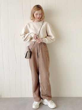 「M nort（エムノート）のアイテム（パンツ）」を使った、UMIさん（レディース・165cm）の冬コーディネート