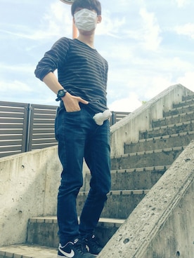 「しまむら（シマムラ）のアイテム（バッグ）」を使った、sagaさん（メンズ・166cm）の夏コーディネート
