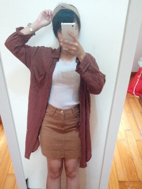 「NET（ネット）のアイテム（その他アウター）」を使った、梨型身穿搭記錄さん（レディース・157cm）の秋コーディネート