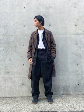 「DRIES VAN NOTEN（ドリスヴァンノッテン）のアイテム（トレンチコート）」を使った、湊 優真さん（メンズ・172cm）の春コーディネート