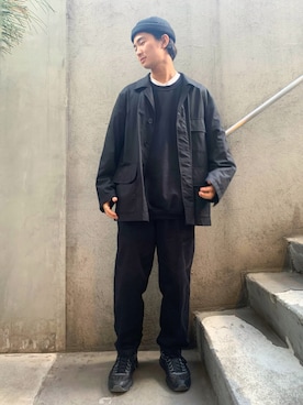 「LEMAIRE（ルメール）のアイテム（スウェット）」を使った、湊 優真さん（メンズ・172cm）の春コーディネート