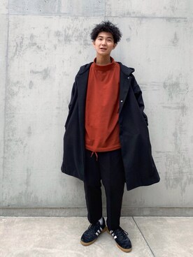 「BASISBROEK（バシスブルック）のアイテム（ミリタリージャケット）」を使った、湊 優真さん（メンズ・172cm）の春コーディネート