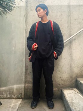 「DRIES VAN NOTEN（ドリスヴァンノッテン）のアイテム（スウェット）」を使った、湊 優真さん（メンズ・172cm）の春コーディネート