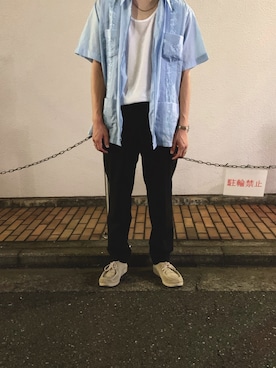 「NAMACHEKO（ナマチェコ）のアイテム（パンツ）」を使った、篤さん（メンズ・176cm）の秋コーディネート