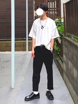 「COOOPER」｜「アイテム（スラックス）」を使った、ぐりさん（メンズ・170cm）の夏コーディネート