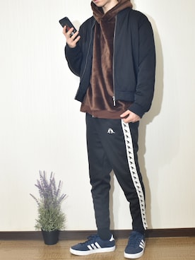 adidas， PT ジャケット上下セット NVY/WHT (L) 展示品 #KF251 adidas アディダス ADICOURT アディコート B37477 *NVY⁄WHT⁄WHTを使っ