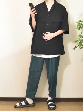 「サンダルに靴下」｜「アイテム（雑誌）」を使った、ぐりさん（メンズ・170cm）の春コーディネート