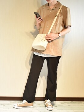 「LOOPのアイテム（トップス）」を使った、ぐりさん（メンズ・170cm）の夏コーディネート