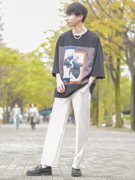 「CASPER JOHN（キャスパージョン）のアイテム（リング）」を使った、ぐりさん（メンズ・170cm）の春コーディネート