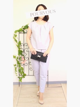 「PourVous（プールヴー）のアイテム」を使った、PourVous　STAFFさん（レディース・152cm）の春コーディネート