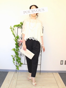 「PourVous（プールヴー）のアイテム」を使った、PourVous　STAFFさん（レディース・152cm）の春コーディネート