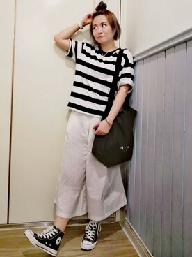 「allstar」｜「アイテム（ショルダーバッグ）」を使った、小野坂雅🇹🇼さん（レディース・155cm）の秋コーディネート