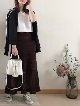 「マーメイドスカート」｜「アイテム（ジャージ）」を使った、MINさん（レディース・150cm）の夏コーディネート
