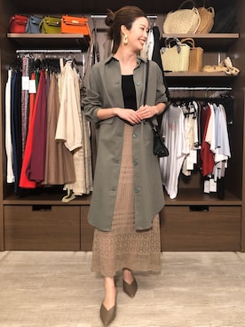 「アイテム（セットアップ）」を使った、Haraさん（レディース・165cm）の春コーディネート