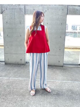 「Cepica（セピカ）のアイテム（パンツ）」を使った、りぃ【相互フォロー】さん（レディース・164cm）の夏コーディネート